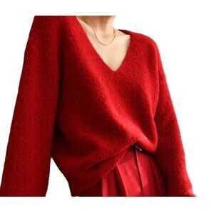 Commense Red V-Neck Sweater